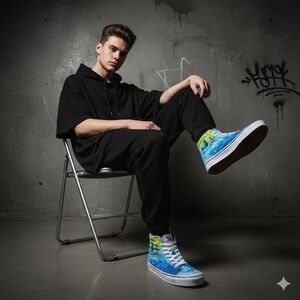 Vans x SpongeBob High Top Sneakers Rainbow Print Men 7